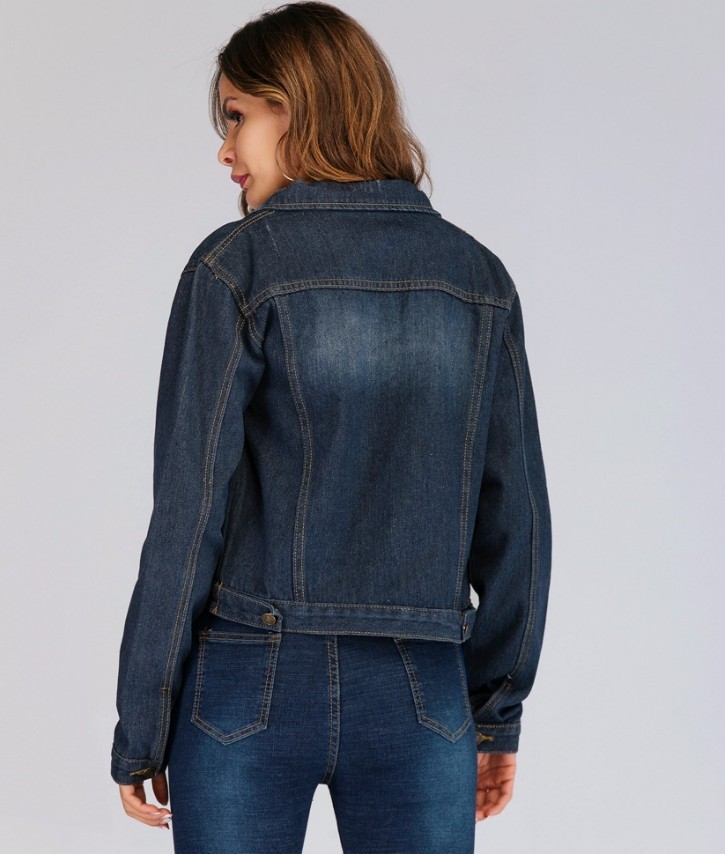 Women's Short Loose Slim Denim Jacket - Image 5
