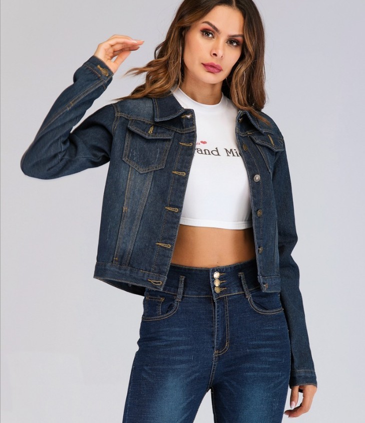 Women's Short Loose Slim Denim Jacket - Image 4