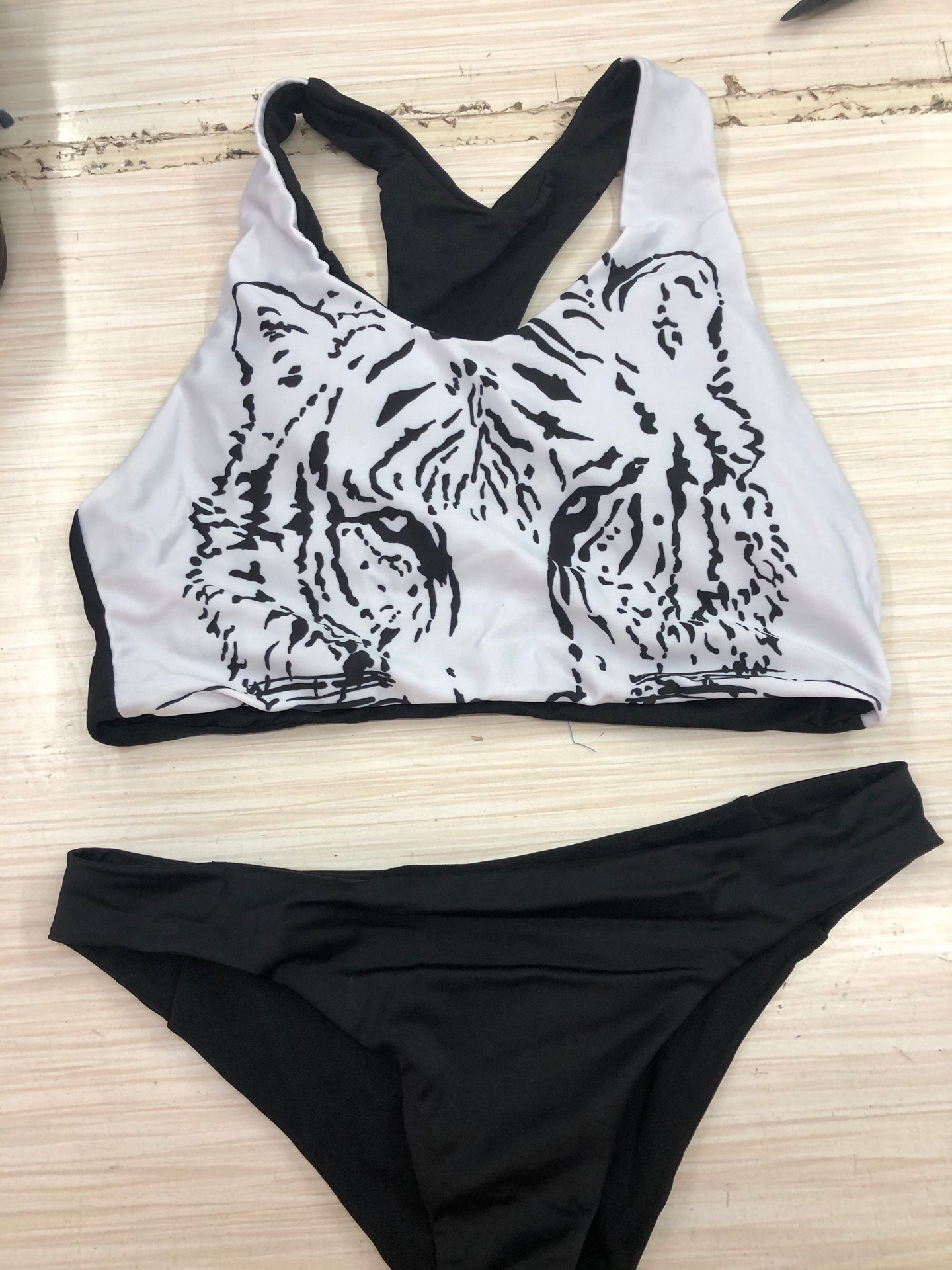 Tiger Print Sexy Zipper Bikini - Image 4