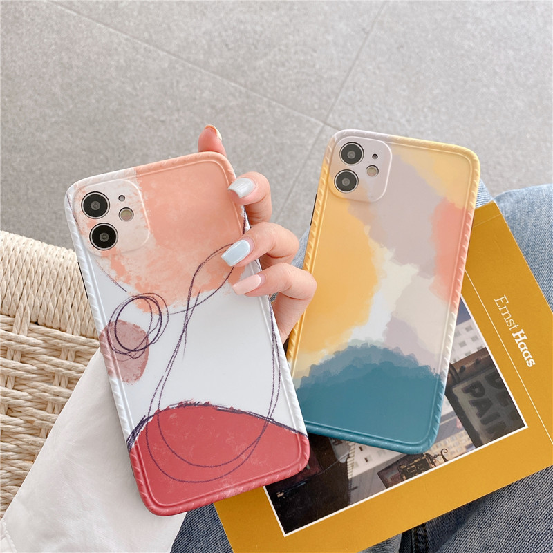 Geometric Contrast Morandi Phone Case - Image 5