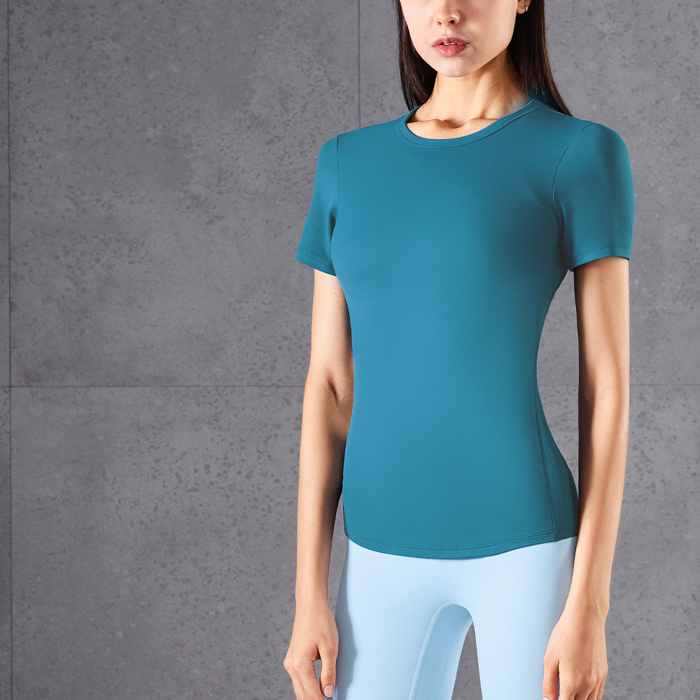 Short-Sleeved Yoga Slim Sports Tops - Image 3