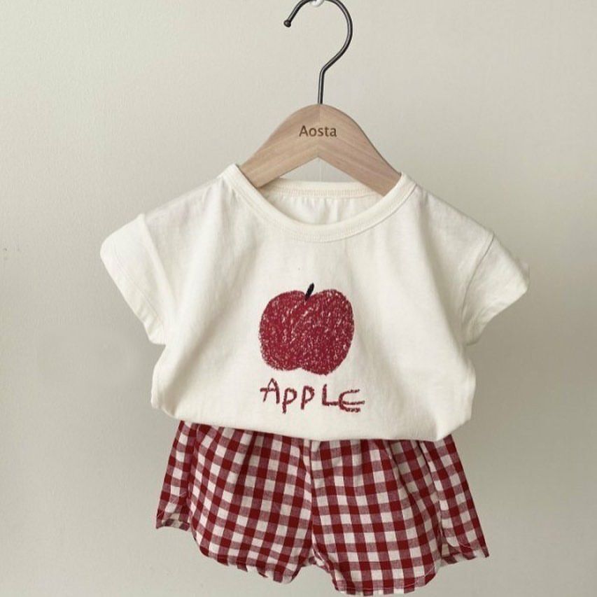 Happy Fruit Short-Sleeved Plaid Suit - Image 3