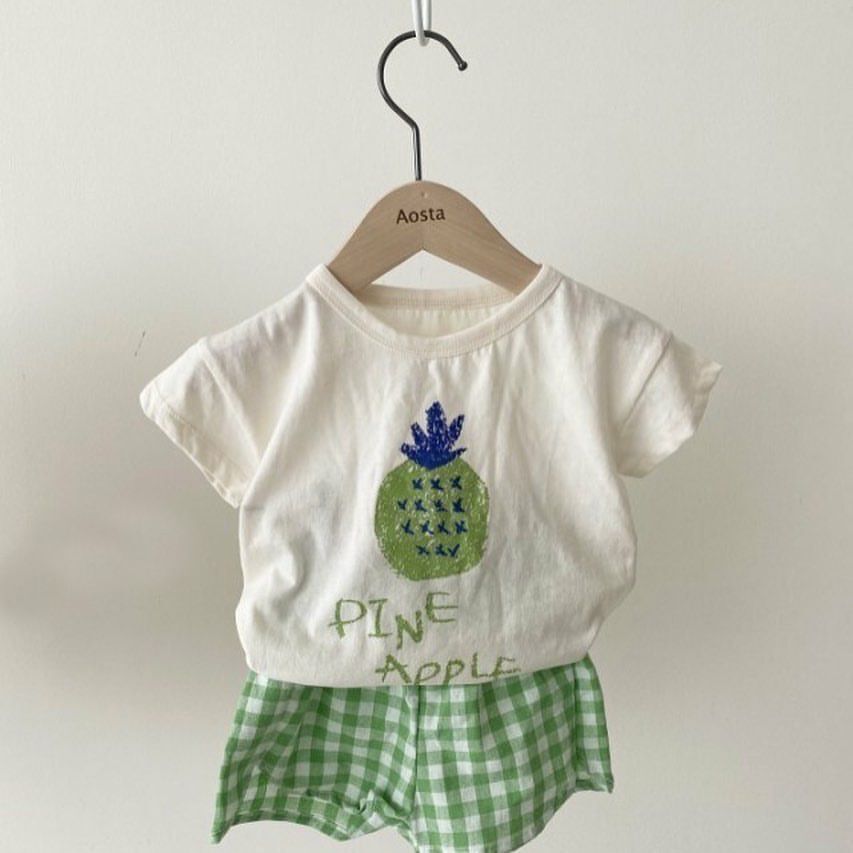 Happy Fruit Short-Sleeved Plaid Suit - Image 2