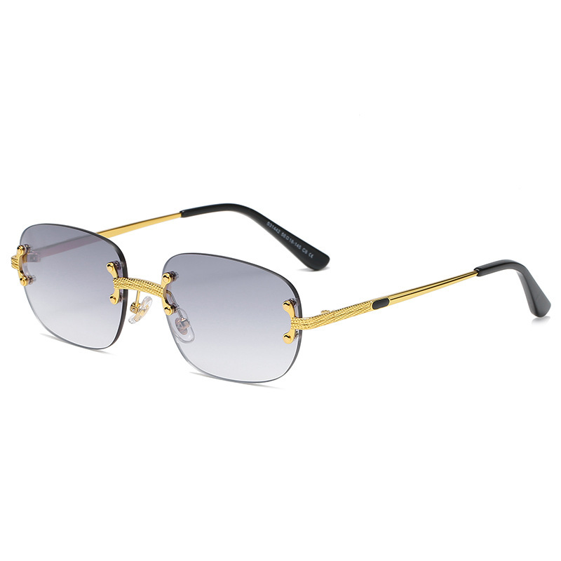 Metal Frameless Square Sunglasses