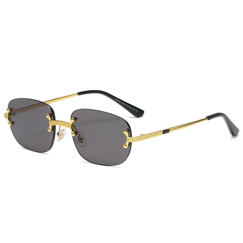 Metal Frameless Square Sunglasses - Image 4