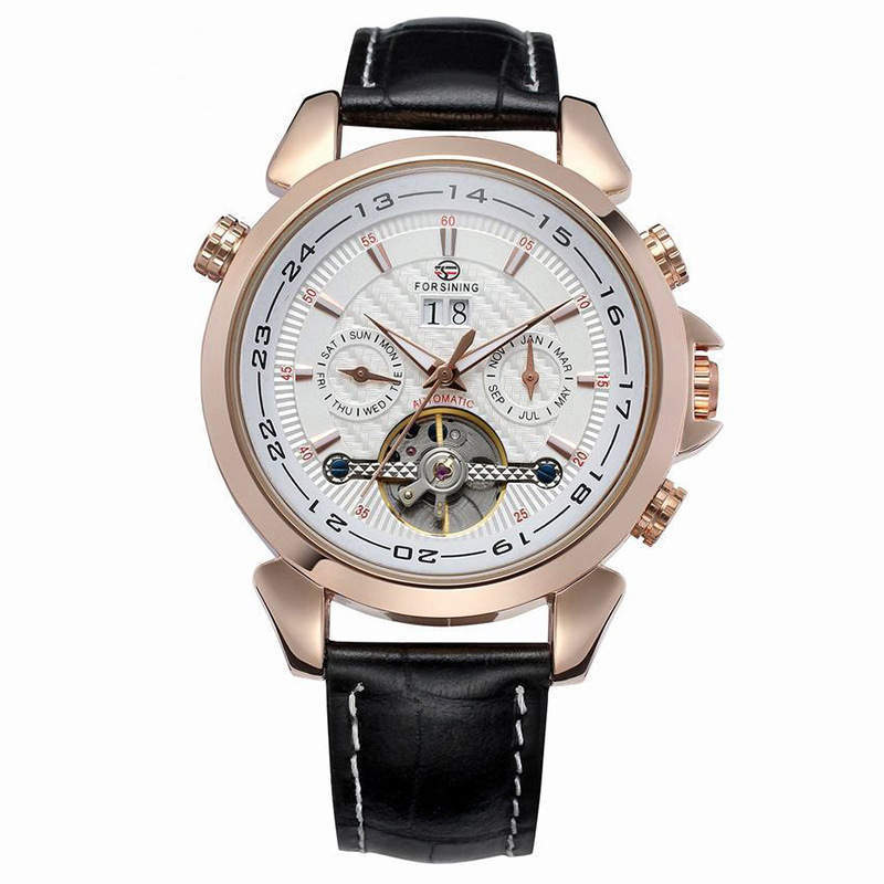 Luxury Tourbillion Design Genuine Leather Watch - Image 6