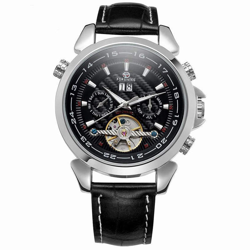 Luxury Tourbillion Design Genuine Leather Watch - Image 5