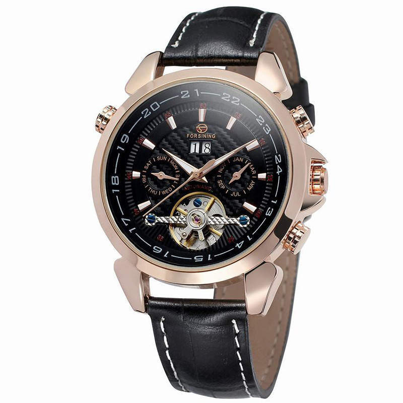 Luxury Tourbillion Design Genuine Leather Watch - Image 4