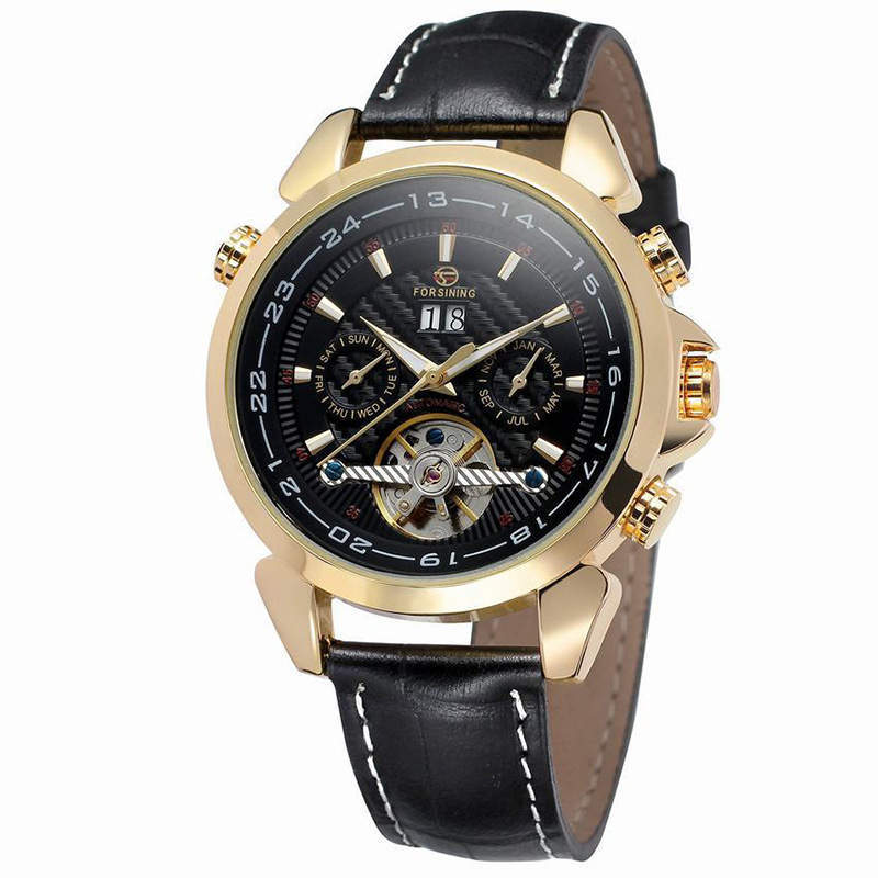 Luxury Tourbillion Design Genuine Leather Watch - Image 7