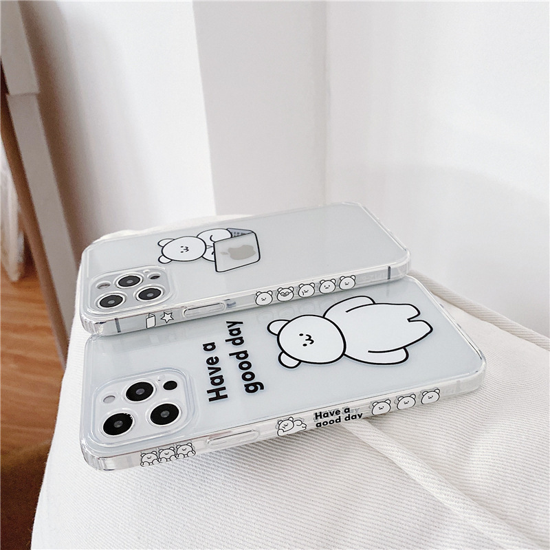 Transparent Cute Bear Phone Case - Image 2