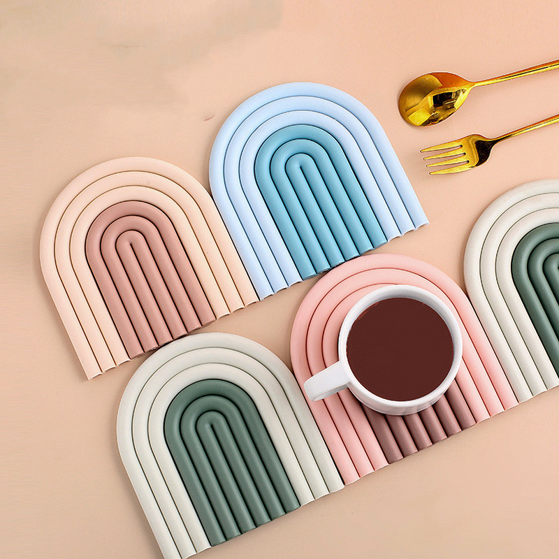 Rainbow Personalized Silicone Coaster Potholder