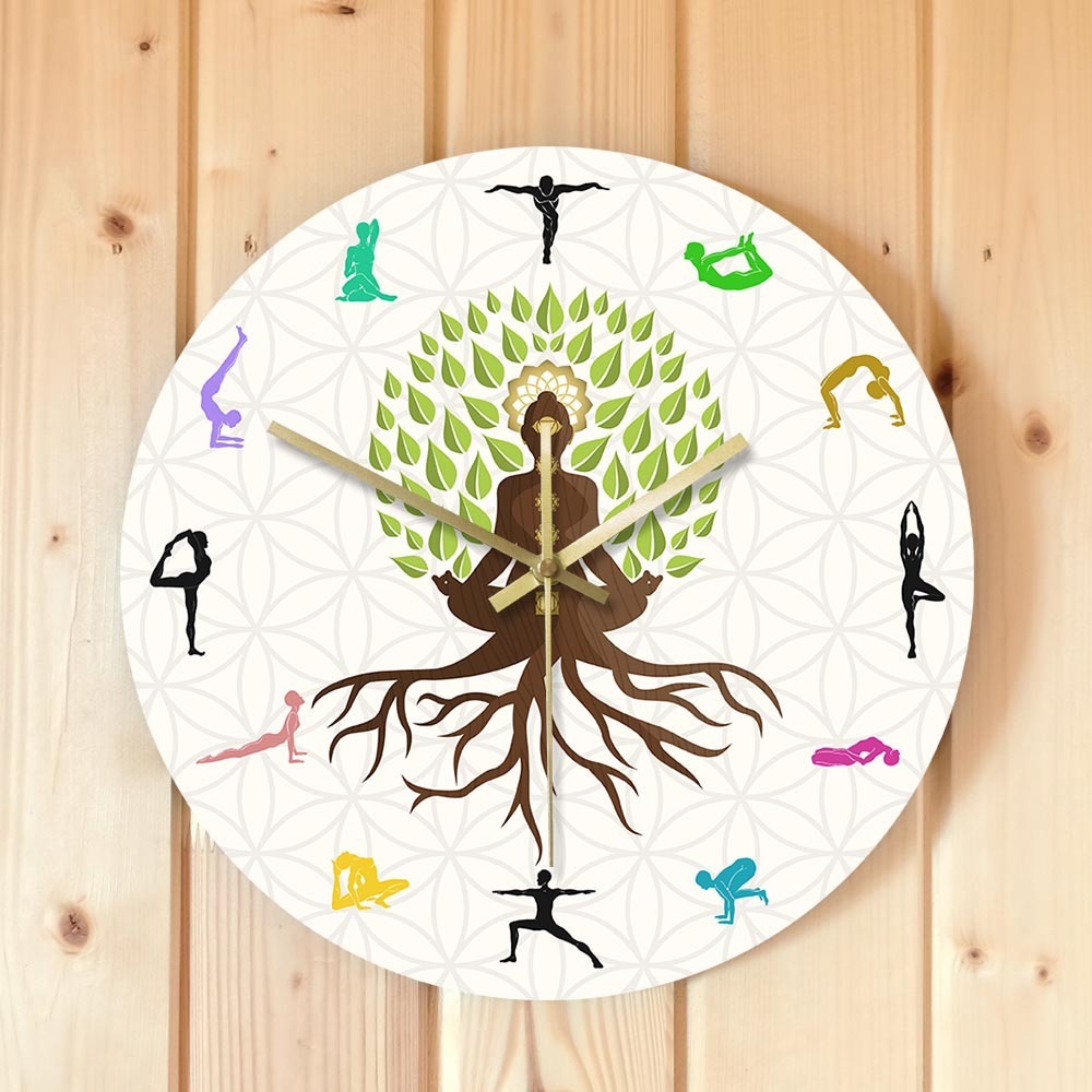 Yoga Action Wall Clock