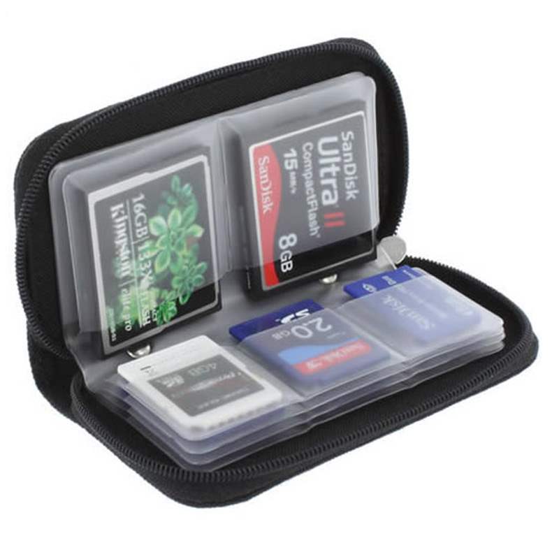 Black Memory Card Storage Case Holder Wallet