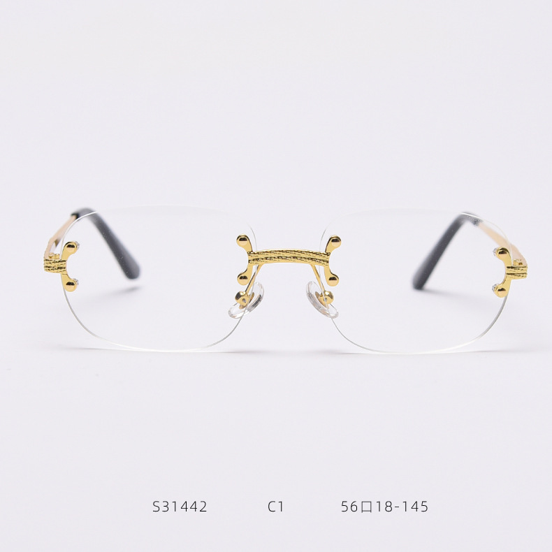Metal Frameless Square Sunglasses - Image 2