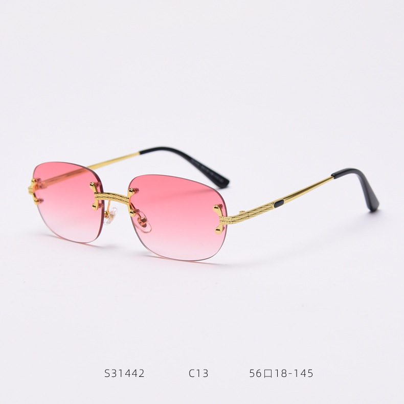 Metal Frameless Square Sunglasses - Image 5