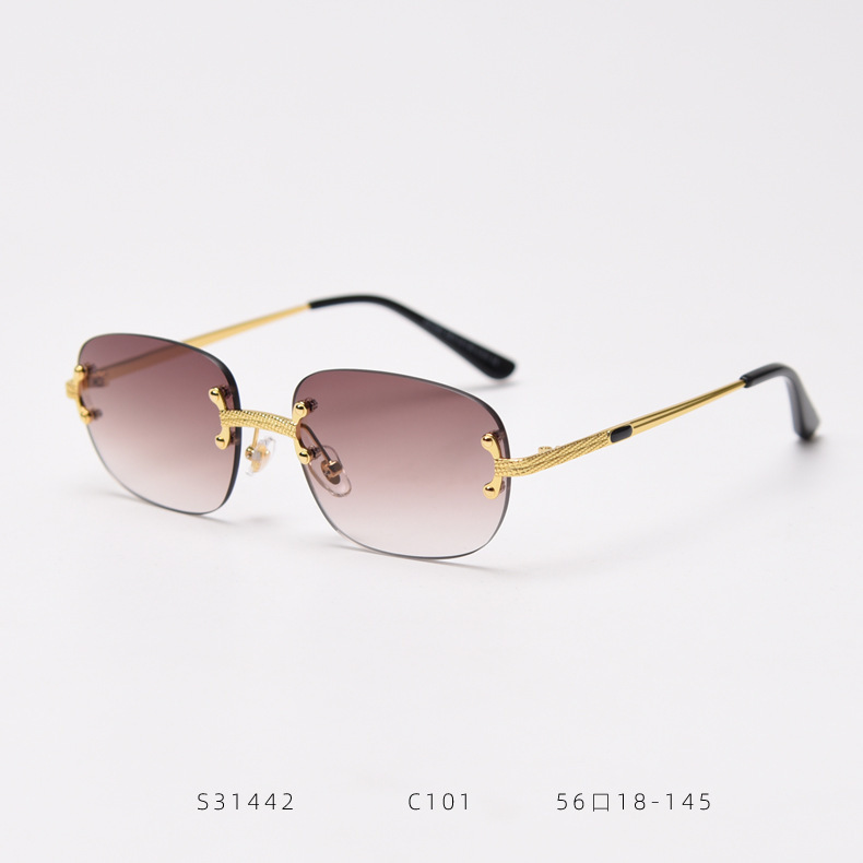 Metal Frameless Square Sunglasses - Image 7