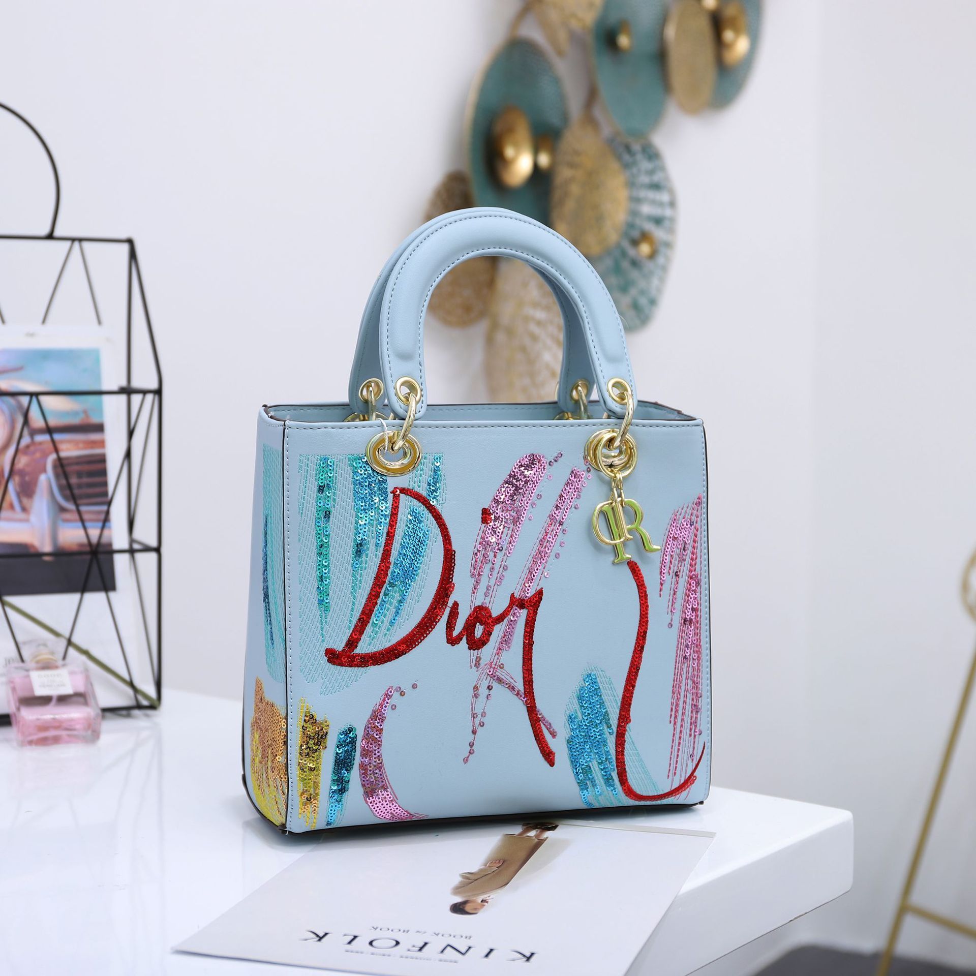Sequin Embroidered Pu Handbags - Image 5
