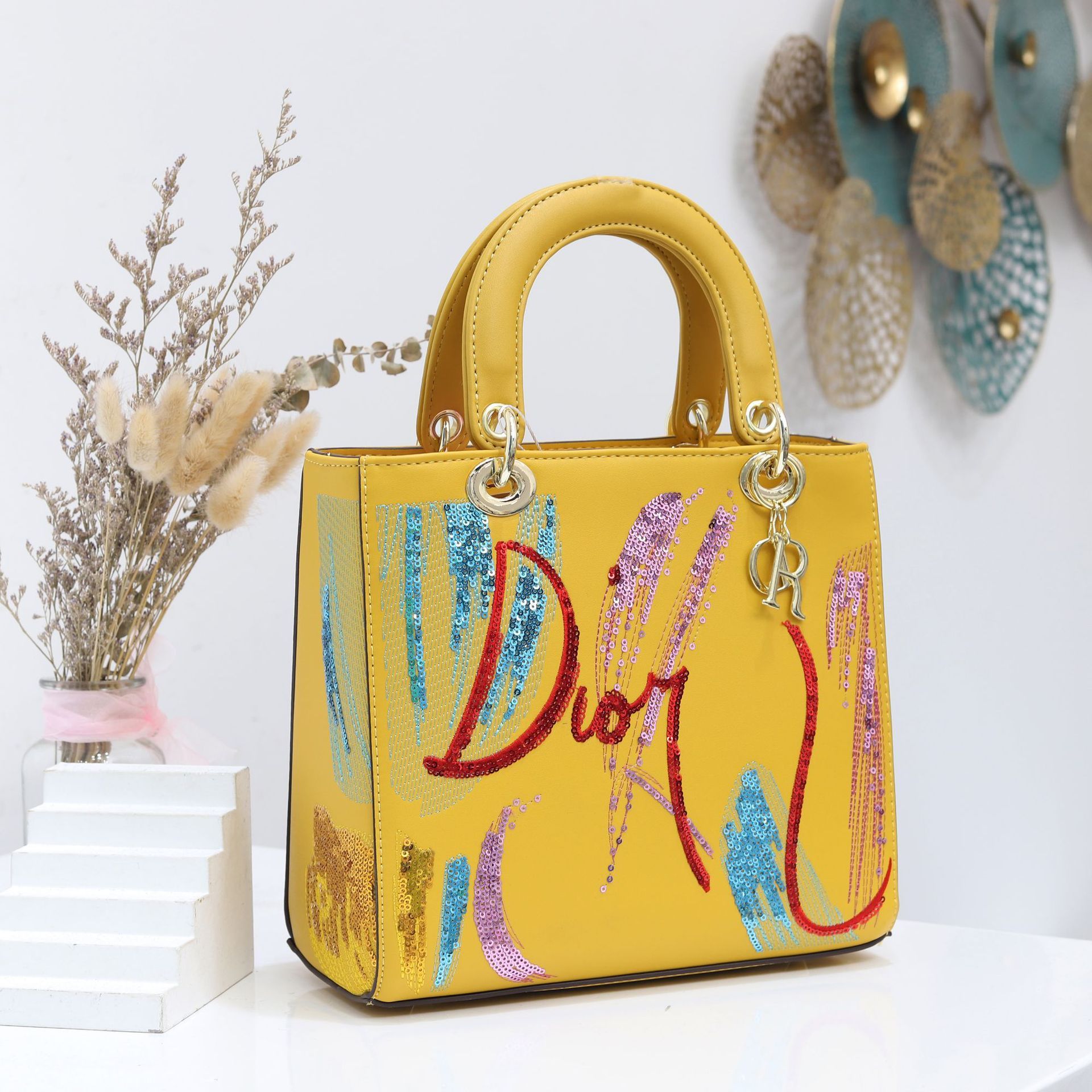 Sequin Embroidered Pu Handbags - Image 4