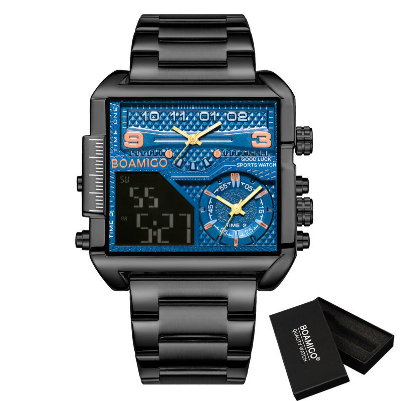 Stainless Steel Digital Big Quartz Watch