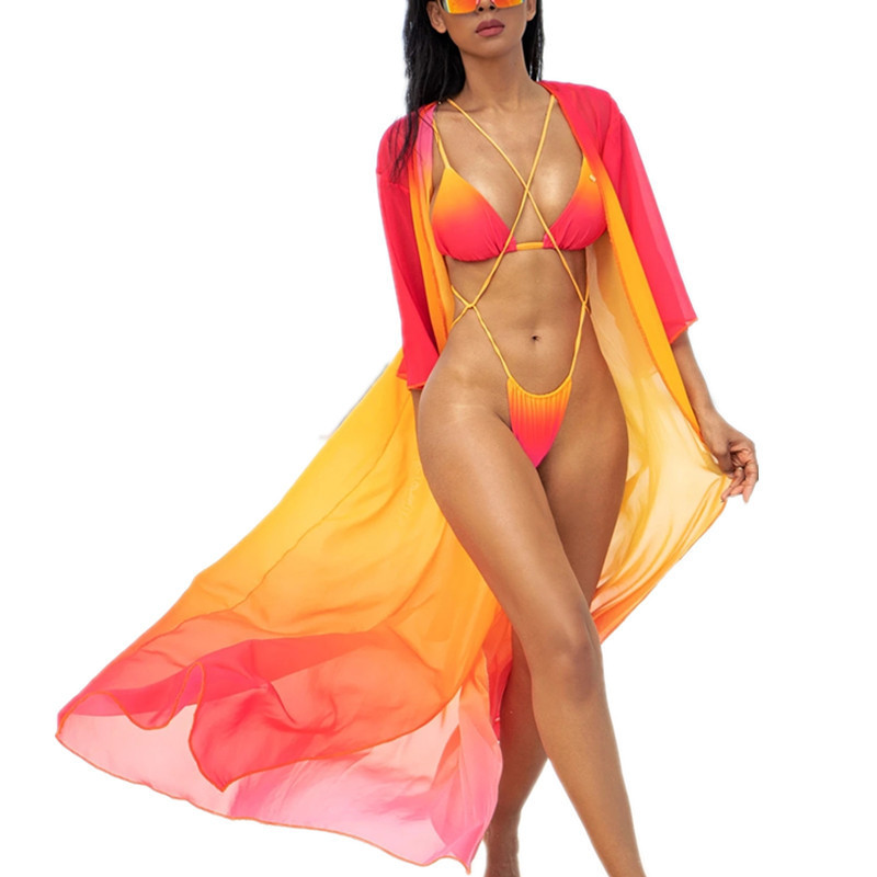 Gradient Bikini Tie Rope Cover Up