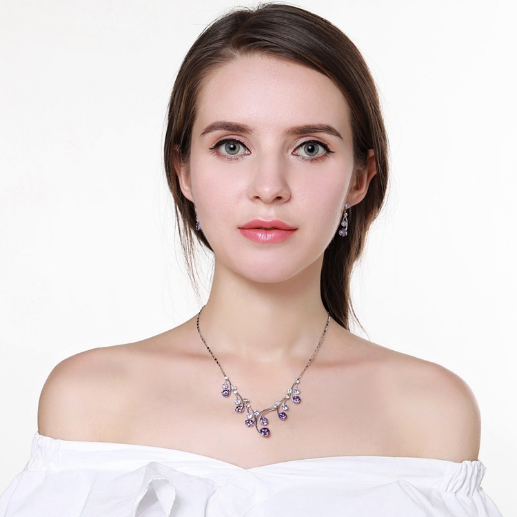 Purple Rhinestone Diamond Jewelry Set - Image 5