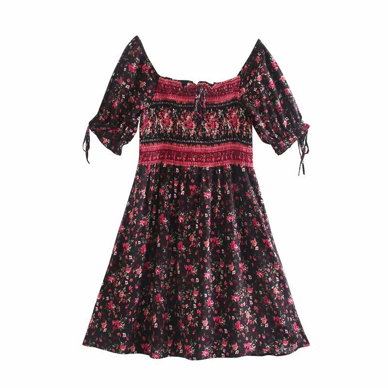 Winter Rayon Printed Elastic Dress - Image 8