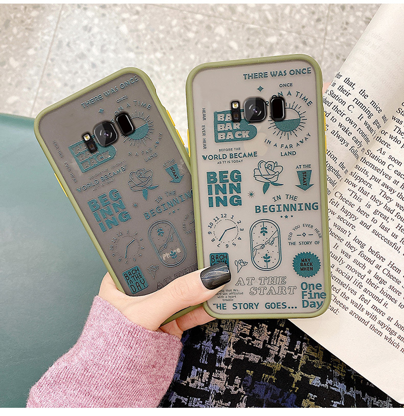 English Label Frosted Phone Case