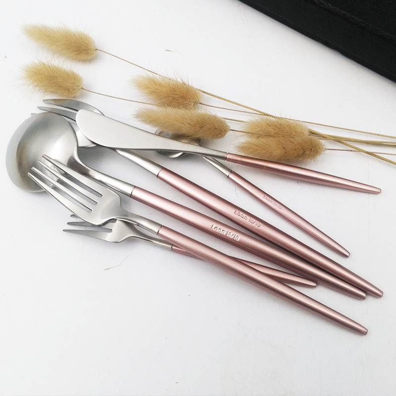 Stainless Steel Rose Gold Cutlery Set - Image 4