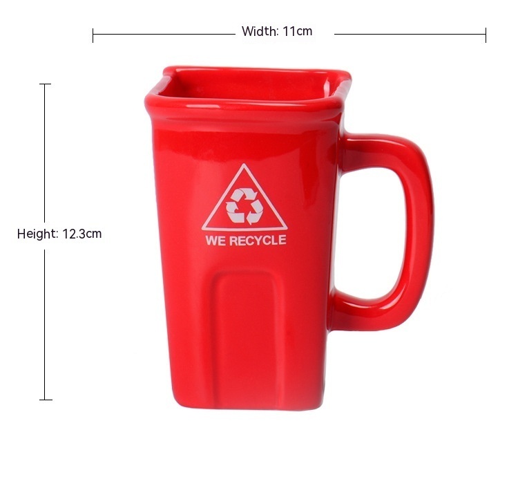 Square Trash Can Ceramic Mug - Image 9