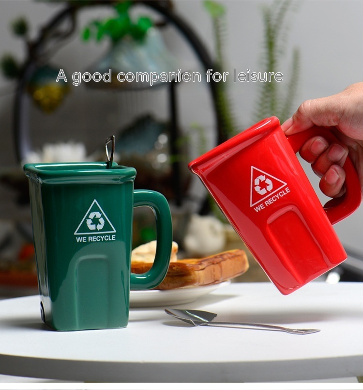 Square Trash Can Ceramic Mug - Image 10