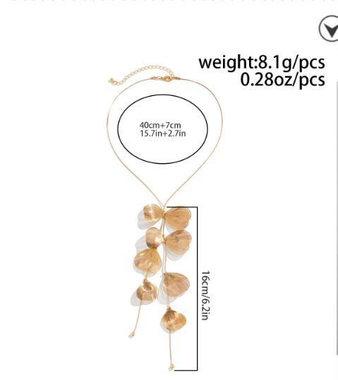 Ginkgo Leaf Tassel Necklace - Image 8