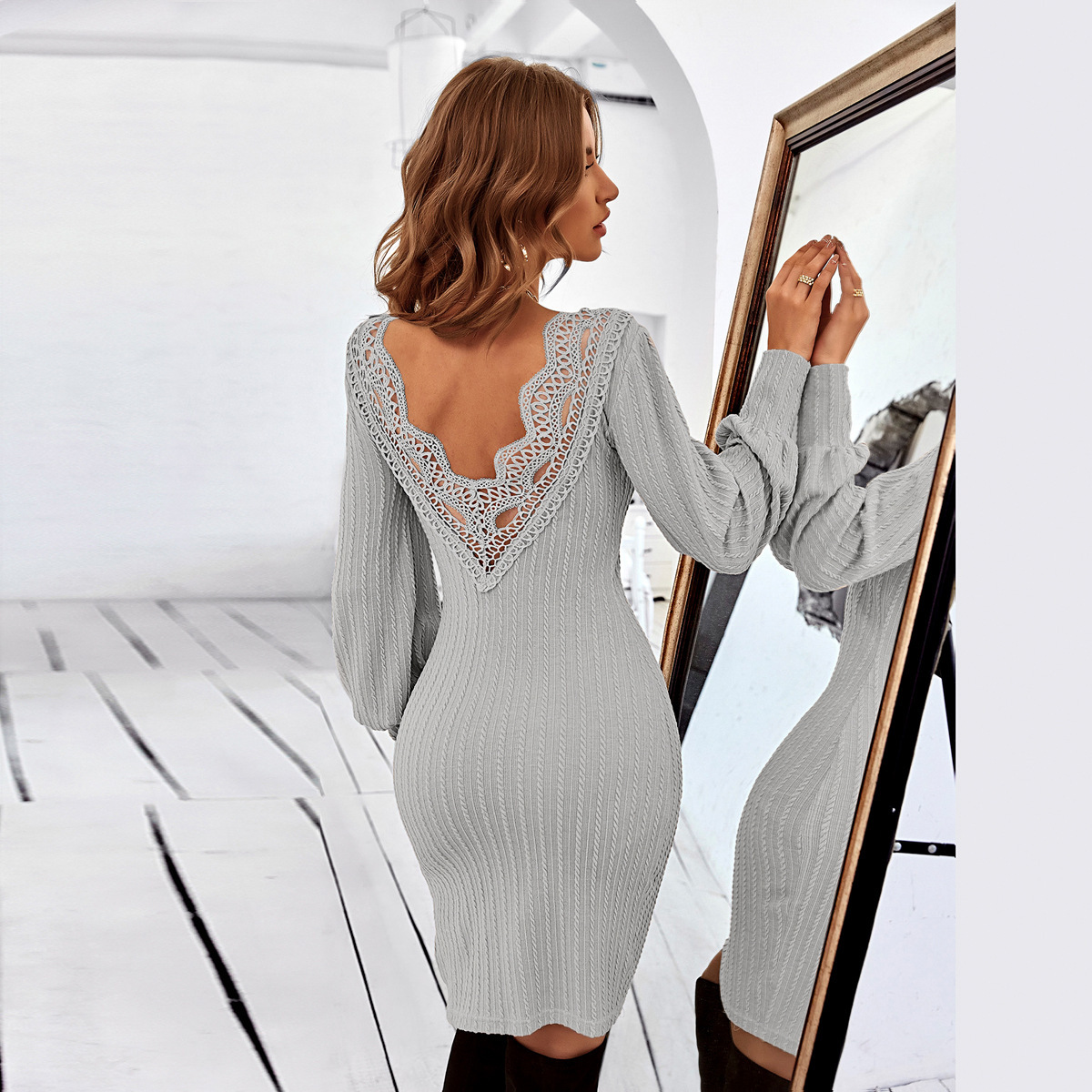 Women's Skinny Knitted Dress - Image 2