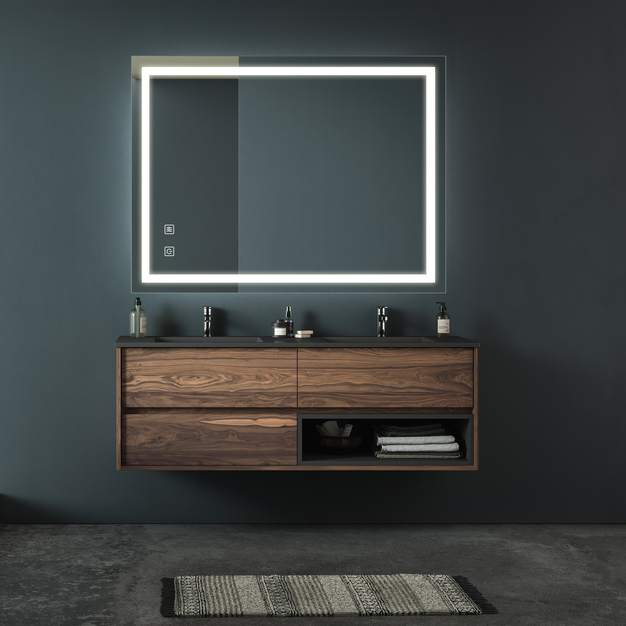 LED Bathroom Premium Vanity Mirror With Focusing Panel
