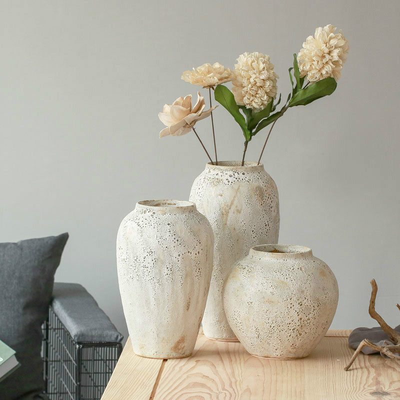 Dried Ceramic Flower Arrangement Vase