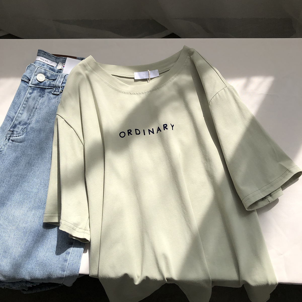 Ins Loose Casual Simple Letter Short-Sleeved Top - Image 4