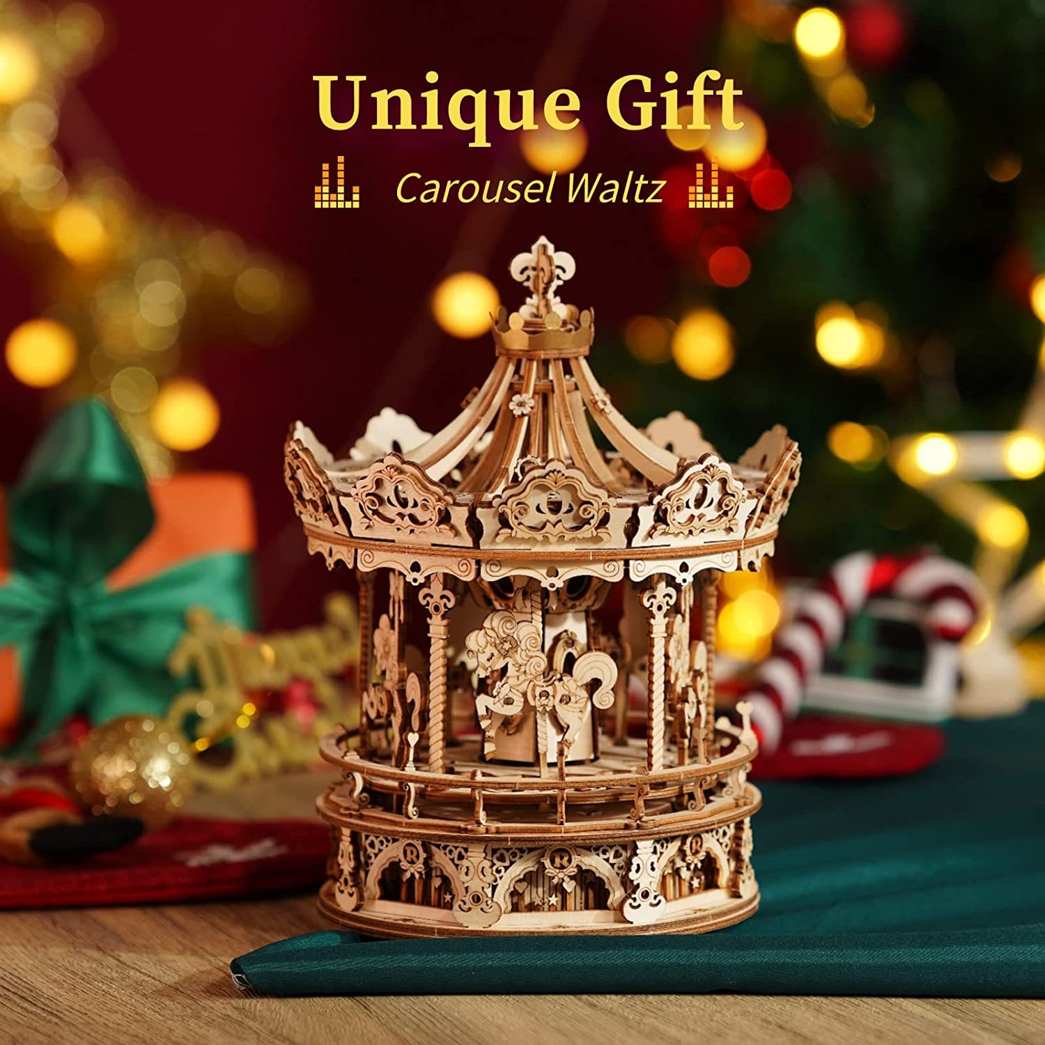 3D Wooden Rotating Romantic Carousel Puzzles Kits