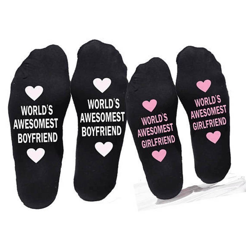 Printing Letter Funny Cotton Socks For Boyfriend
