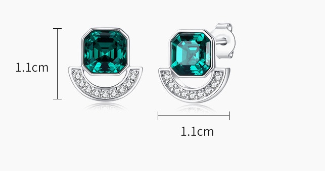 Necklace S925 Sterling Silver Square Jewelry Set - Image 7