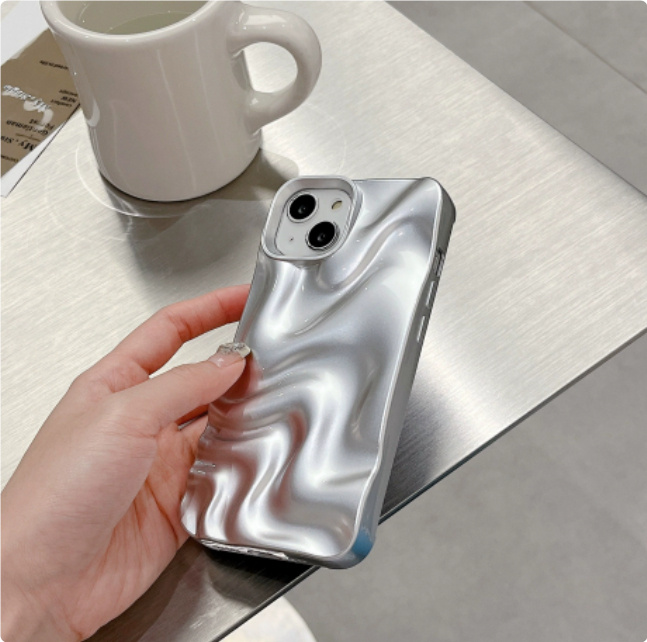 Simple Matte Solid Color Water Ripple Case