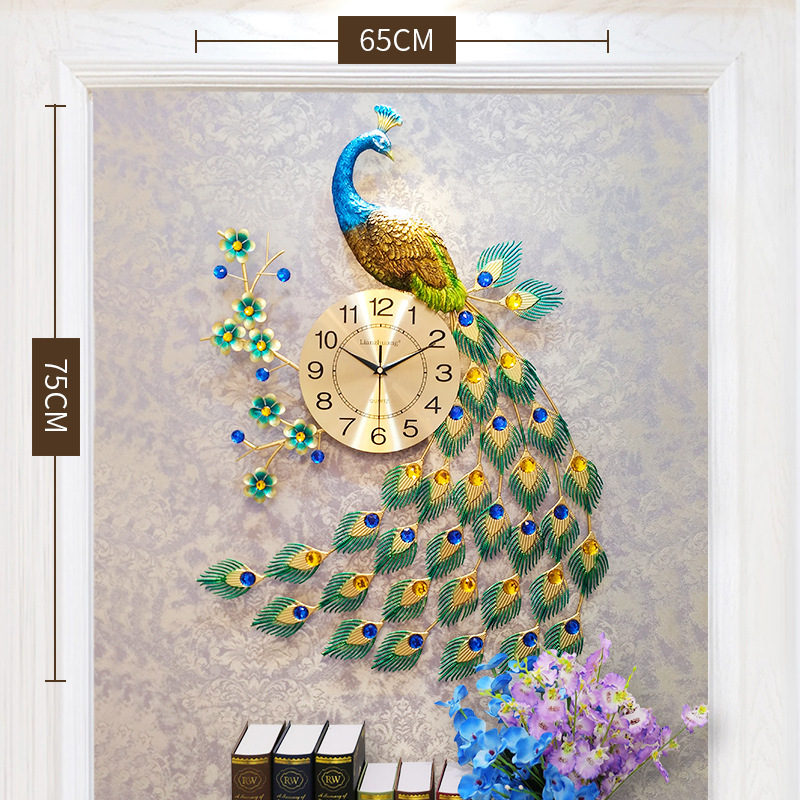 European-Style Peacock Wall Clock - Image 5