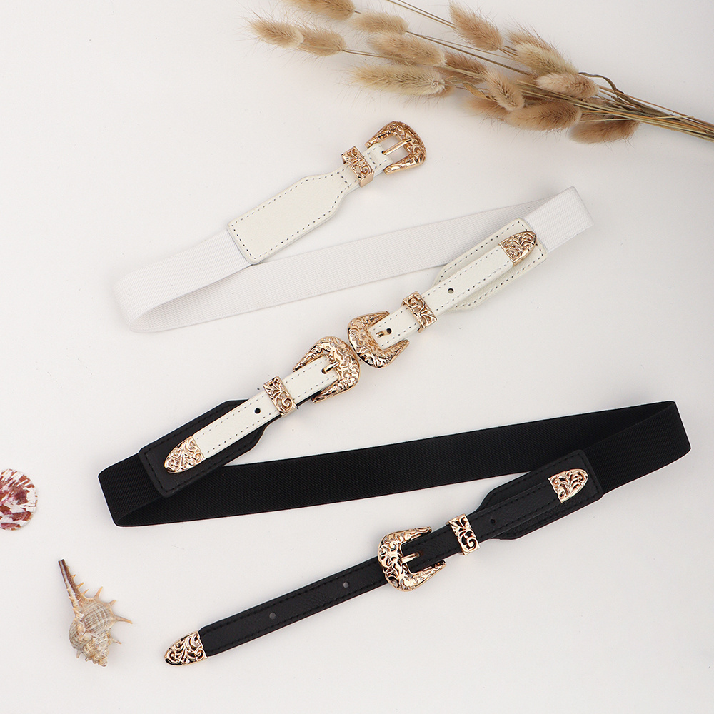 Retro Women's Thin Black Belt - Image 9