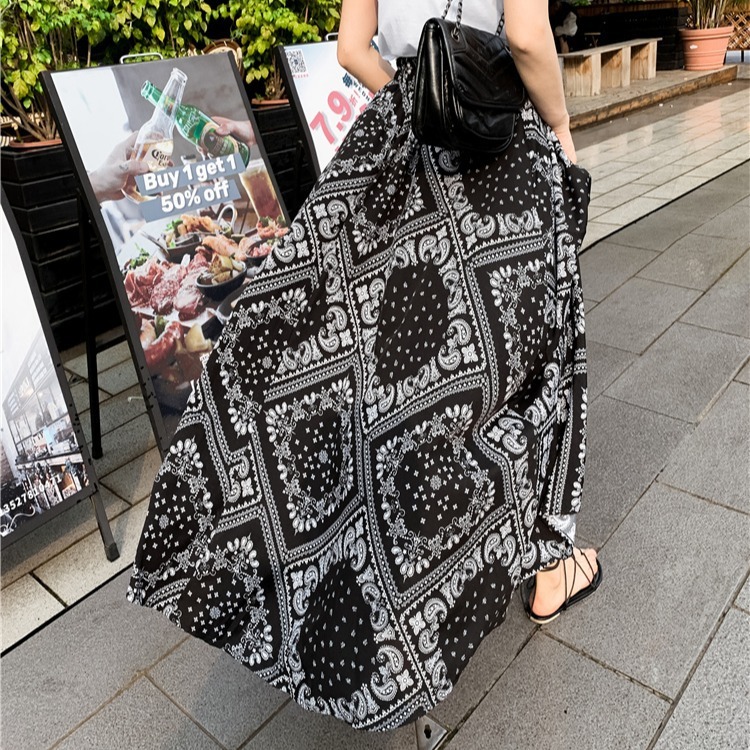 Retro Fashion Ethnic Big Swing A-line Skirt - Image 2
