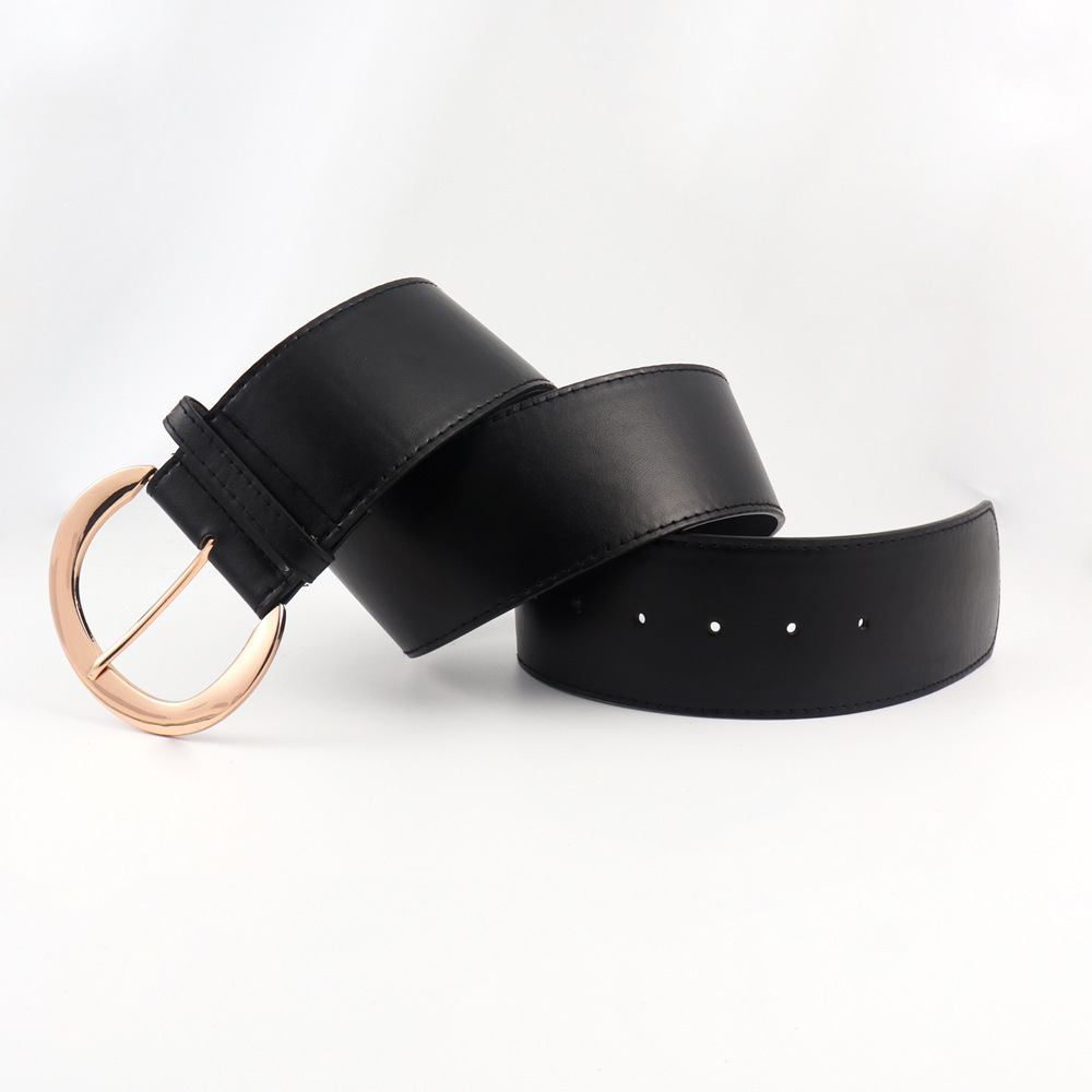 Versatile Retro Simple Metal Pin Buckle Wide Belt - Image 3
