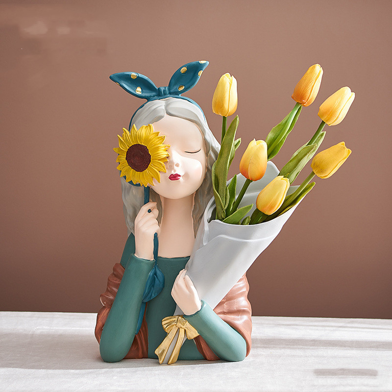 Home Decor Girl Figurine Resin Sculpture - Image 7