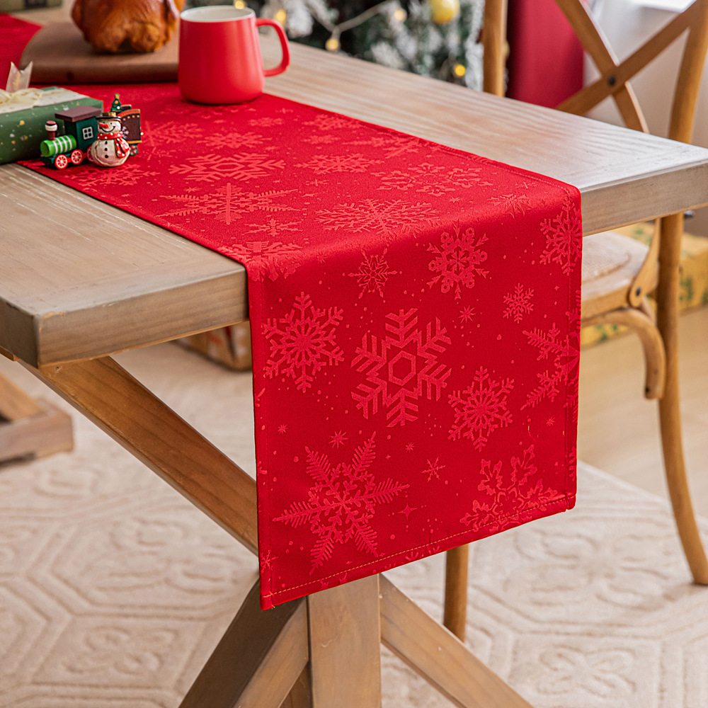 Christmas Jacquard Dark Dining Table Runner - Image 7