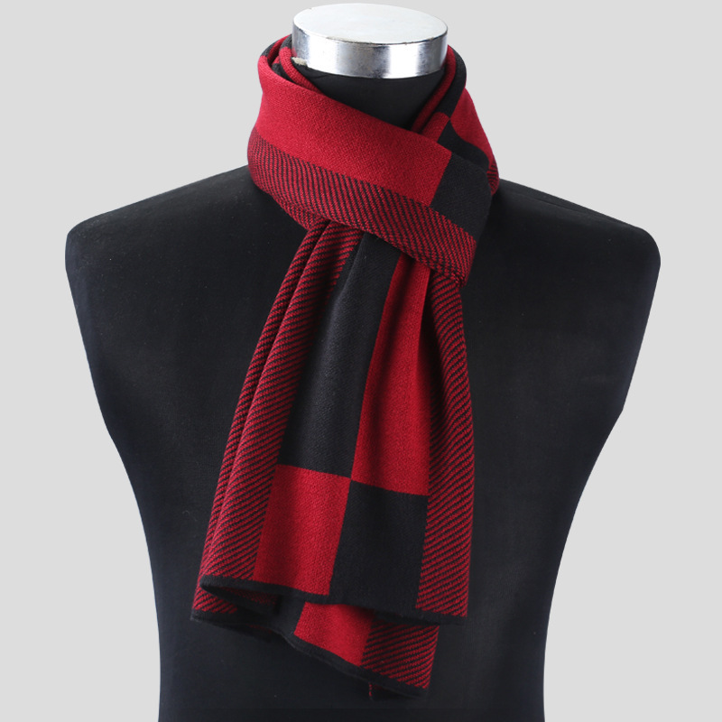Plaid Men Scarf Knitted Scarf - Image 2