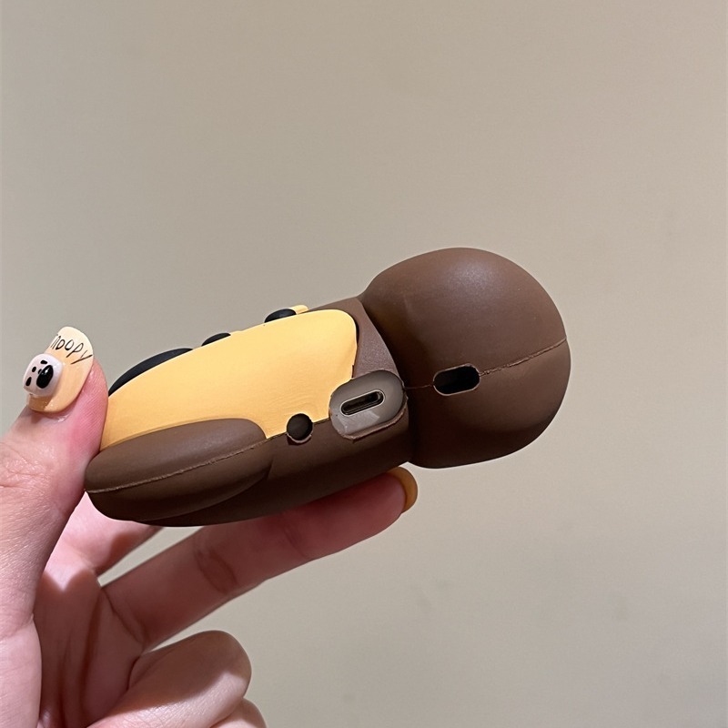 Fashion Brown Puppy Silicone Earphone Case - Image 2