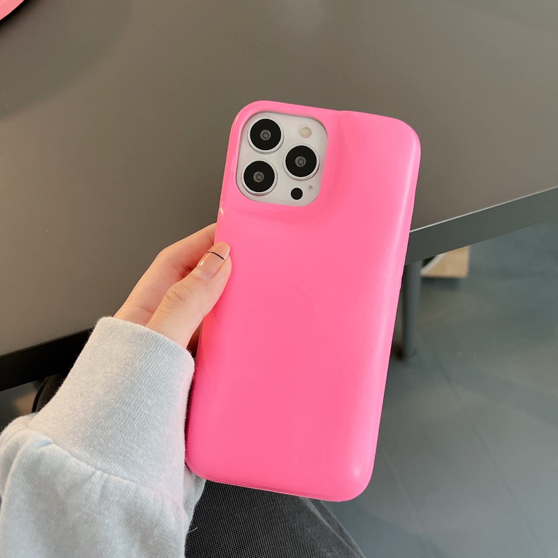 Simple Glossy Leather Protective Phone Case - Image 4