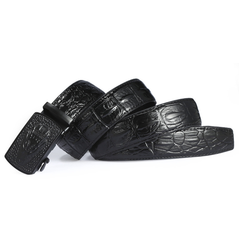 Print Automatic Leather Men's Buckle Belt - Image 6