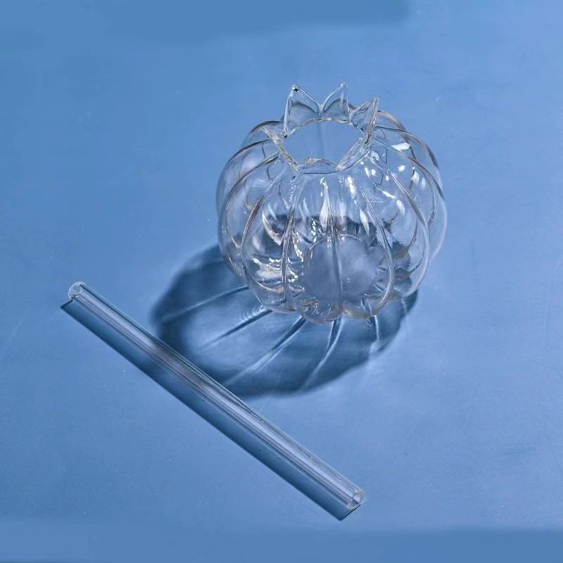 Creative Pumpkin Cocktail Glass Cup With Straw - Image 2